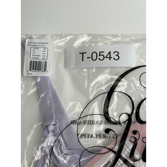 Cake Lingerie Balcony Style Flexible Wire Embroidery Purple Nursing Bra Size 30A - Picture 16 of 16